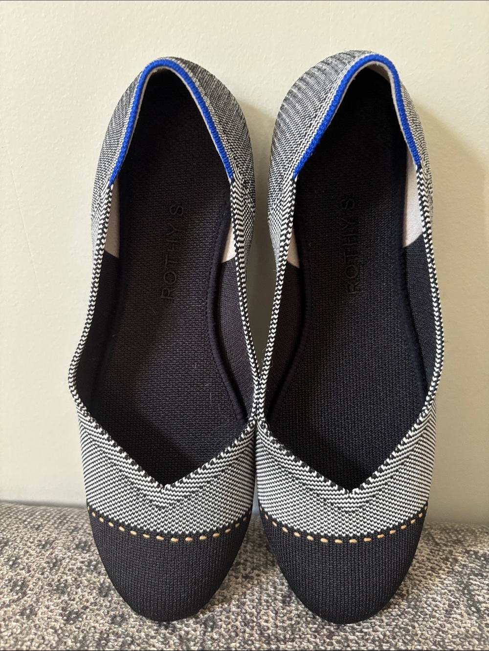Rothy's The Point Grey Mist Captoe Flats - Size 8.5